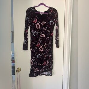 Jessica Simpson maternity Black Sheath Dress Long Sleeve Scoop Neck